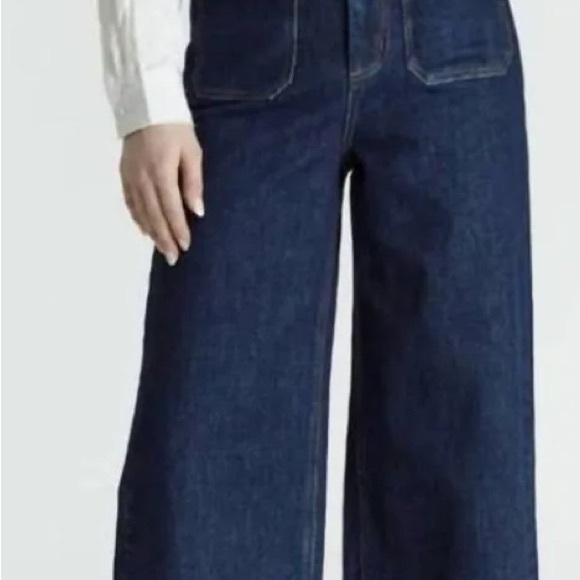 Oat NY Dark-wash, High-waisted Wide-Leg Jeans - Picture 3 of 16